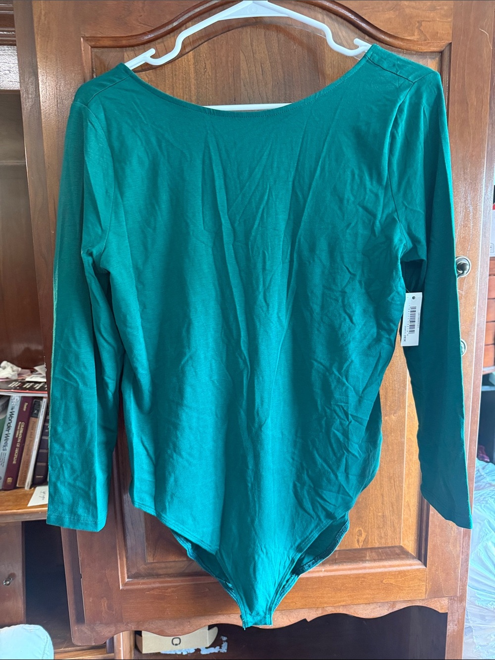 Daily Ritual Teal Long-Sleeve Scoop-Neck Bodysuit